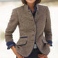 Women's Single-Breasted Long Sleeve Coat with Pockets – Stylish Fall & Winter Jacket